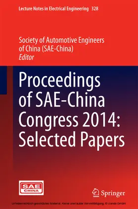 Society of Automotive Engineers | Proceedings of SAE-China Congress 2014: Selected Papers | E-Book | sack.de