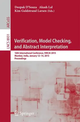 D'Souza / Larsen / Lal |  Verification, Model Checking, and Abstract Interpretation | Buch |  Sack Fachmedien