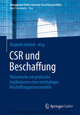 Fröhlich |  CSR und Beschaffung | eBook | Sack Fachmedien