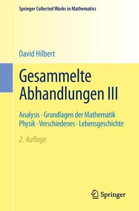 Hilbert |  Gesammelte Abhandlungen III | Buch |  Sack Fachmedien