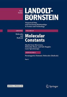 Hüttner / Christen |  Molecular Constants Mostly from Microwave, Molecular Beam, and Sub-Doppler Laser Spectroscopy | Buch |  Sack Fachmedien