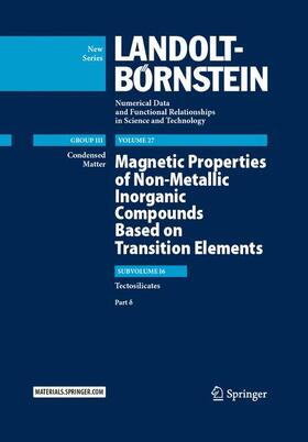 Wijn / Burzo |  Magnetic Properties of Non-Metallic Inorganic Compounds Based on Transition Elements | Buch |  Sack Fachmedien
