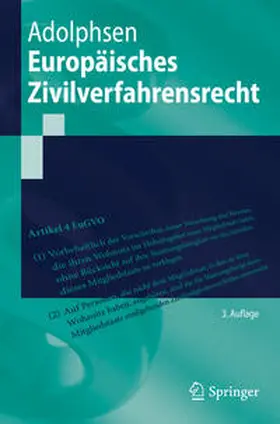 Adolphsen |  Europäisches Zivilverfahrensrecht | eBook | Sack Fachmedien