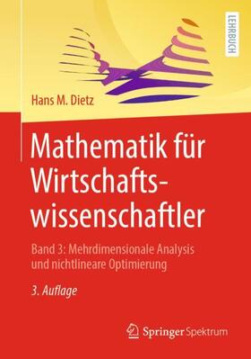 Dietz |  Mathematik für Wirtschaftswissenschaftler | Buch |  Sack Fachmedien