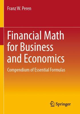 Peren |  Financial Math for Business and Economics | Buch |  Sack Fachmedien