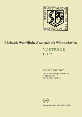Langlotz |  Langlotz, E: Der architekturgeschichtliche Ursprung der chri | Buch |  Sack Fachmedien