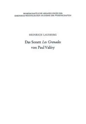 Lausberg |  Das Sonett Les Grenades von Paul Valéry | eBook | Sack Fachmedien