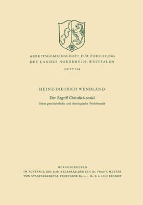 Wendland |  Der Begriff Christlich-sozial | Buch |  Sack Fachmedien