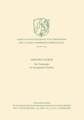 Gloege |  Die Todesstrafe als theologisches Problem | Buch |  Sack Fachmedien