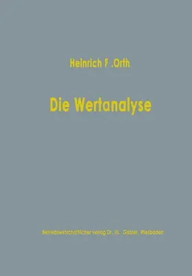 Orth |  Die Wertanalyse | Buch |  Sack Fachmedien