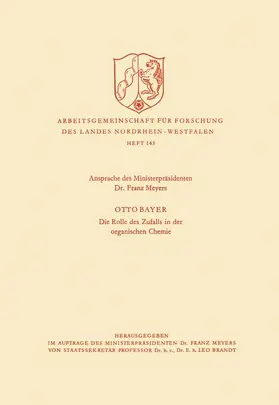 Meyers |  Ansprache des Ministerpräsidenten / Die Rolle des Zufalls in der organischen Chemie | Buch |  Sack Fachmedien