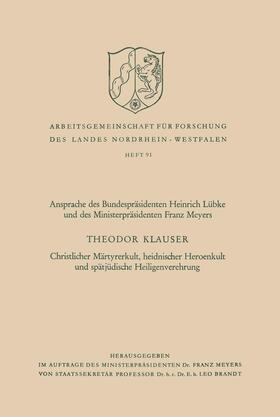 Klauser |  Christlicher Märtyrerkult, heidnischer Heroenkult und spätjüdische Heiligenverehrung | Buch |  Sack Fachmedien