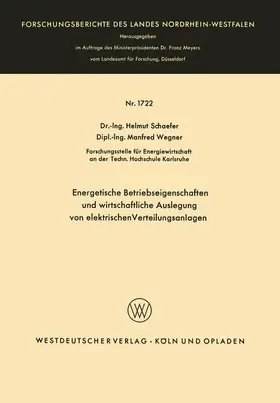 Schaefer |  Energetische Betriebseigenschaften und wirtschaftliche Auslegung von elektrischen Verteilungsanlagen | Buch |  Sack Fachmedien