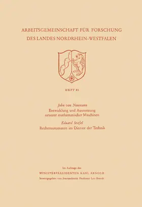 Von Neumann |  Entwicklung und Ausnutzung neuerer mathematischer Maschinen / Rechenautomaten im Dienste der Technik | Buch |  Sack Fachmedien