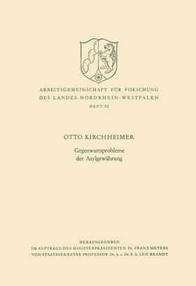 Kirchheimer |  Gegenwartsprobleme der Asylgewährung | Buch |  Sack Fachmedien