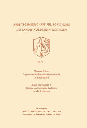 Schenck |  Gegenwartsprobleme der Eisenindustrie in Deutschland. Gelöste und ungelöste Probleme im Gießereiwesen | Buch |  Sack Fachmedien