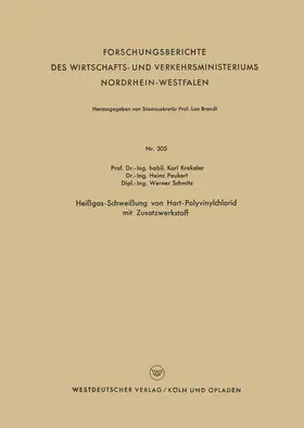 Krekeler |  Heißgas-Schweißung von Hart-Polyvinylchlorid mit Zusatzwerkstoff | Buch |  Sack Fachmedien