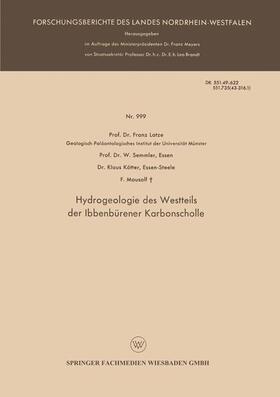 Lotze / Mausolf / Semmler |  Hydrogeologie des Westteils der Ibbenbürener Karbonscholle | Buch |  Sack Fachmedien