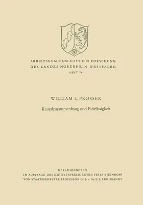 Prosser |  Kausalzusammenhang und Fahrlässigkeit | Buch |  Sack Fachmedien