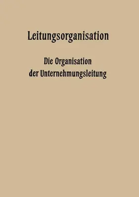 Hardach / Krähe / Hundhausen |  Leitungsorganisation | Buch |  Sack Fachmedien