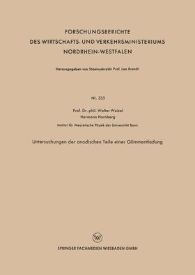 Weizel |  Weizel, W: Untersuchungen der anodischen Teile einer Glimmen | Buch |  Sack Fachmedien