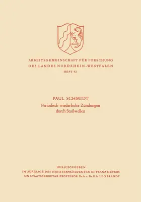 Schmidt |  Periodisch Wiederholte Zündungen durch Stoßwellen | Buch |  Sack Fachmedien