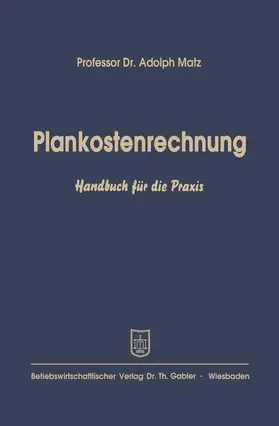 Matz |  Plankostenrechnung | Buch |  Sack Fachmedien