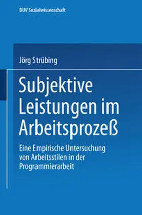 Strübing |  Subjektive Leistungen im Arbeitsprozeß | eBook | Sack Fachmedien