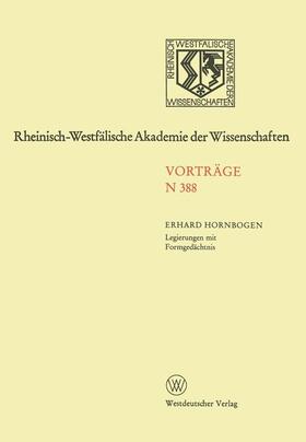 Hornbogen |  Hornbogen, E: Legierungen mit Formgedächtnis | Buch |  Sack Fachmedien