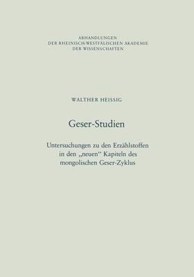 Heissig |  Heissig, W: Geser-Studien | Buch |  Sack Fachmedien