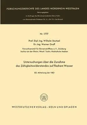 Sturtzel |  Untersuchungen über die Zunahme des Zähigkeitswiderstandes auf flachem Wasser | eBook | Sack Fachmedien