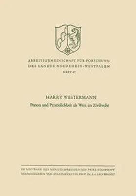 Westermann |  Person und Persönlichkeit als Wert im Zivilrecht | eBook | Sack Fachmedien