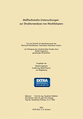 Mühlhaus |  Meßtechnische Untersuchungen zur Strukturanalyse von Mischkörpern | Buch |  Sack Fachmedien