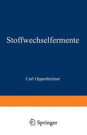Oppenheimer |  Stoffwechselfermente | Buch |  Sack Fachmedien