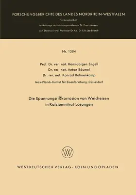 Engell |  Die Spannungsrißkorrosion von Weicheisen in Kalziumnitrat-Lösungen | Buch |  Sack Fachmedien