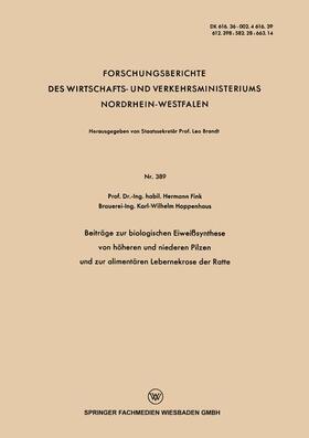 Fink |  Fink, H: Beiträge zur biologischen Eiweißsynthese von höhere | Buch |  Sack Fachmedien