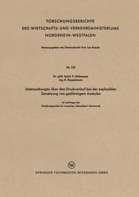 Hölemann |  Untersuchungen über den Druckverlauf bei der explosiblen Zersetzung von gasförmigem Azetylen | Buch |  Sack Fachmedien