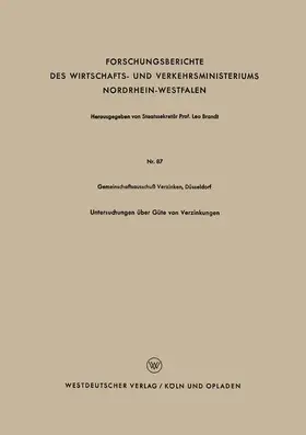  Untersuchungen über Güte von Verzinkungen | Buch |  Sack Fachmedien