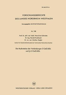 Schwiete |  Schwiete, H: Hydratation der Verbindungen 3 CaO.SiO2 und ¿-2 | Buch |  Sack Fachmedien
