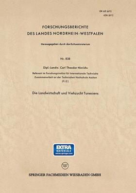 Hinrichs |  Die Landwirtschaft und Viehzucht Tunesiens | Buch |  Sack Fachmedien