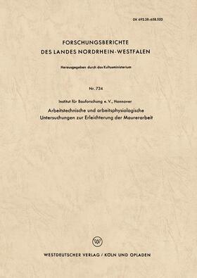 Adam |  Arbeitstechnische und arbeitsphysiologische Untersuchungen zur Erleichterung der Maurerarbeit | Buch |  Sack Fachmedien