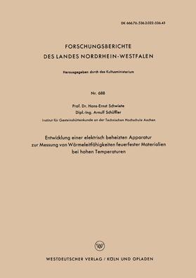 Schwiete |  Schwiete, H: Entwicklung einer elektrisch beheizten Apparatu | Buch |  Sack Fachmedien
