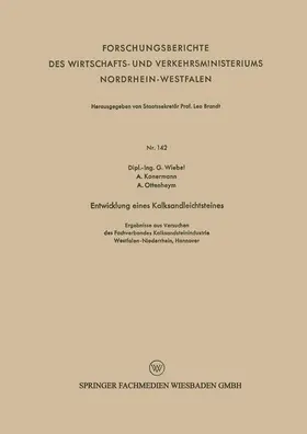 Wiebel |  Entwicklung eines Kalksandleichtsteines | Buch |  Sack Fachmedien