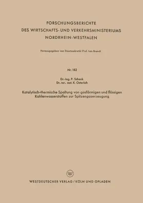 Schenk |  Katalytisch-thermische Spaltung von gasförmigen und flüssigen Kohlenwasserstoffen zur Spitzengaserzeugung | Buch |  Sack Fachmedien