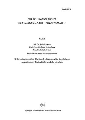 Jaeckel |  Untersuchungen über Durchgriffssteuerung für Darstellung gespeicherter Radarbilder und dergleichen | Buch |  Sack Fachmedien