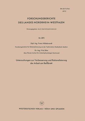 Hildebrandt |  Untersuchungen zur Verbesserung und Rationalisierung der Arbeit am Reißbrett | Buch |  Sack Fachmedien