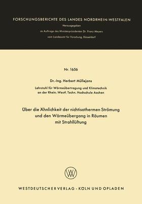 Müllejans |  Über die Ähnlichkeit der nichtisothermen Strömung und den Wärmeübergang in Räumen mit Strahllüftung | Buch |  Sack Fachmedien