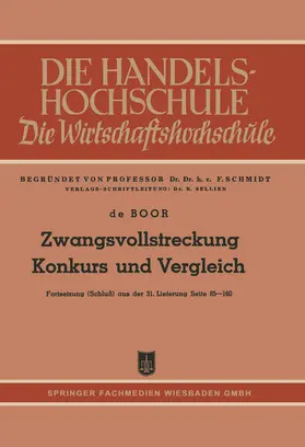 Boor |  Zwangsvollstreckung Konkurs und Vergleich | Buch |  Sack Fachmedien