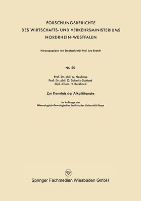 Neuhaus |  Neuhaus, A: Zur Kenntnis der Alkalititanate | Buch |  Sack Fachmedien