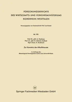 Neuhaus |  Neuhaus, A: Zur Kenntnis der Alkalititanate | Buch |  Sack Fachmedien